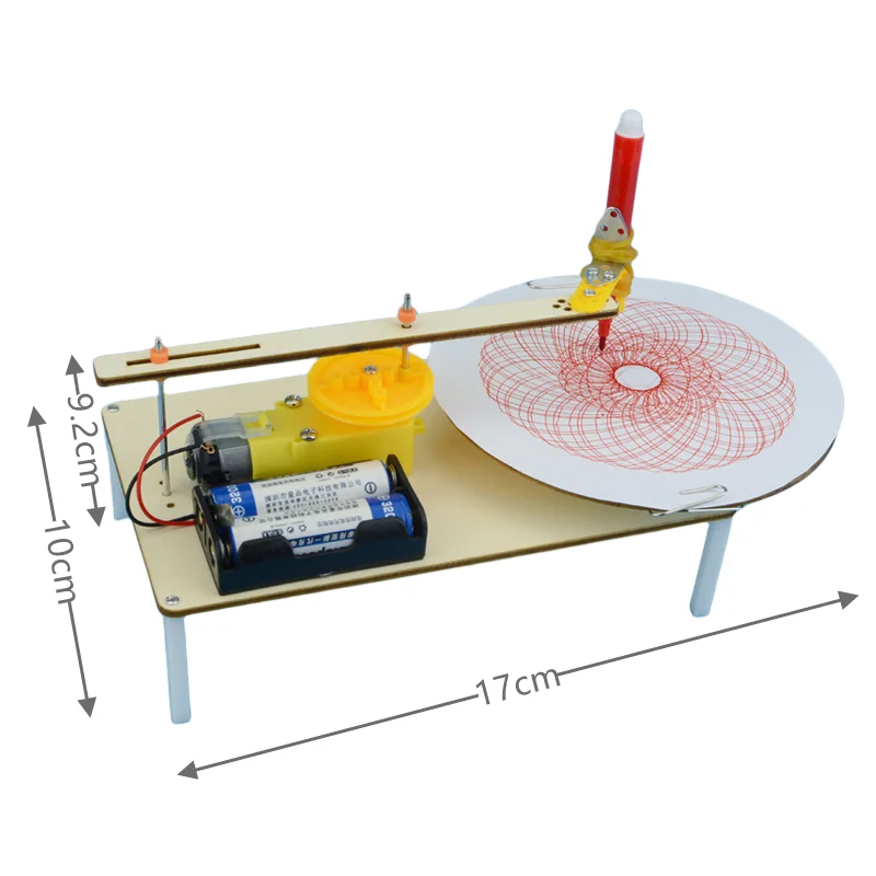 Holzroboter-Zeichenset für Kinder – DIY Kreatives Kunst-Plotter-Wissenschaftsexperiment-Spielzeug