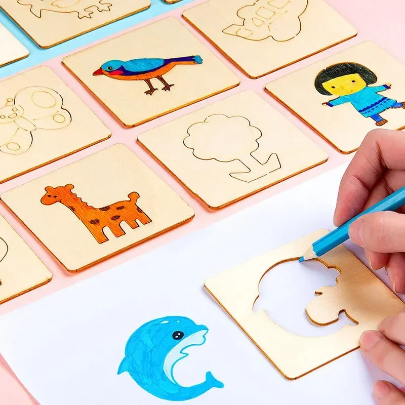 Dreieckige DIY Kunstschablonen für Kinder – Kreative Mal- & Zeichenwerkzeuge, pädagogisches Bastelzubehör