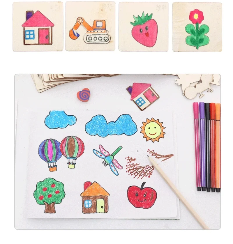 Dreieckige DIY Kunstschablonen für Kinder – Kreative Mal- & Zeichenwerkzeuge, pädagogisches Bastelzubehör