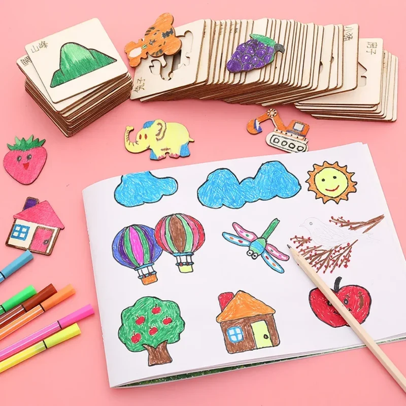 Dreieckige DIY Kunstschablonen für Kinder – Kreative Mal- & Zeichenwerkzeuge, pädagogisches Bastelzubehör