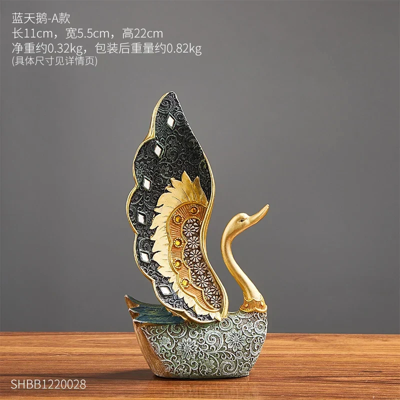 Skanto Schlafzimmer Büro Schreibtisch-Accessoires Hochzeitsgeschenk Schwanenfigur Deko Künstlerische Figuren Harz-Ornamente Tierstatuen Deko