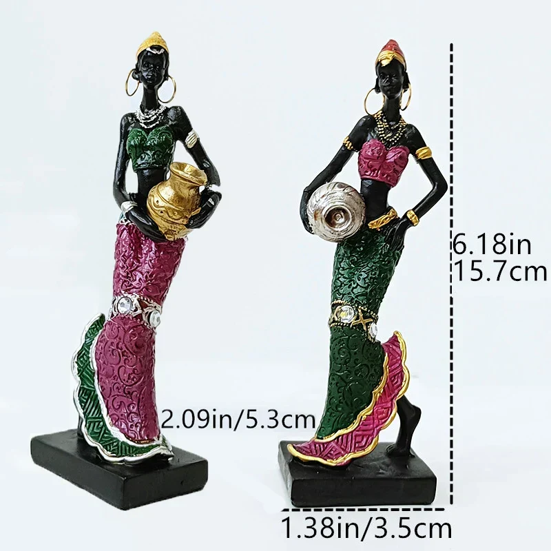 Skanto Dekor Dekorative Statuen Skulptur Haus Skanto Dekoration Wohnzimmer Schwarze Menschen Custom Doll Dreiteiliges Harz-Kunsthandwerk