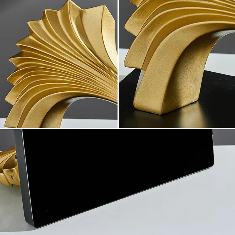 Skanto Abstrakte Deko-Skulptur, Heimkunst, Goldstatue, Wohnzimmer Skanto Dekoration, Büro-Schreibtisch-Accessoires, Kunsthandwerk, Ornamente