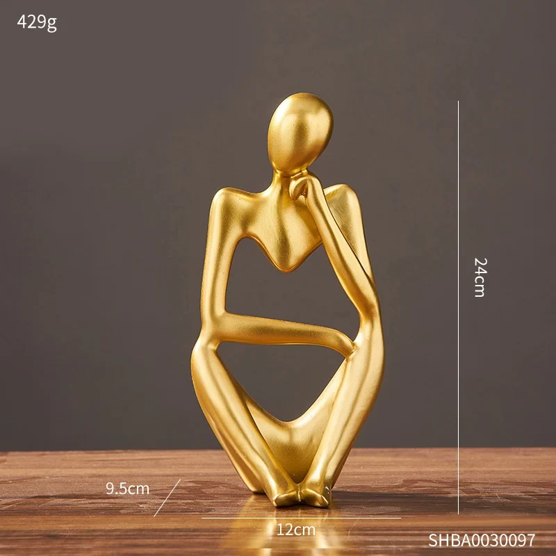 Skanto Abstrakte Deko-Skulptur, Heimkunst, Goldstatue, Wohnzimmer Skanto Dekoration, Büro-Schreibtisch-Accessoires, Kunsthandwerk, Ornamente