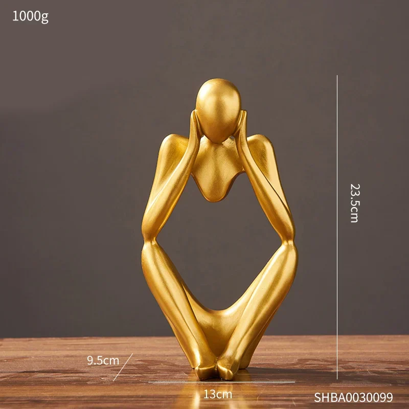 Skanto Abstrakte Deko-Skulptur, Heimkunst, Goldstatue, Wohnzimmer Skanto Dekoration, Büro-Schreibtisch-Accessoires, Kunsthandwerk, Ornamente