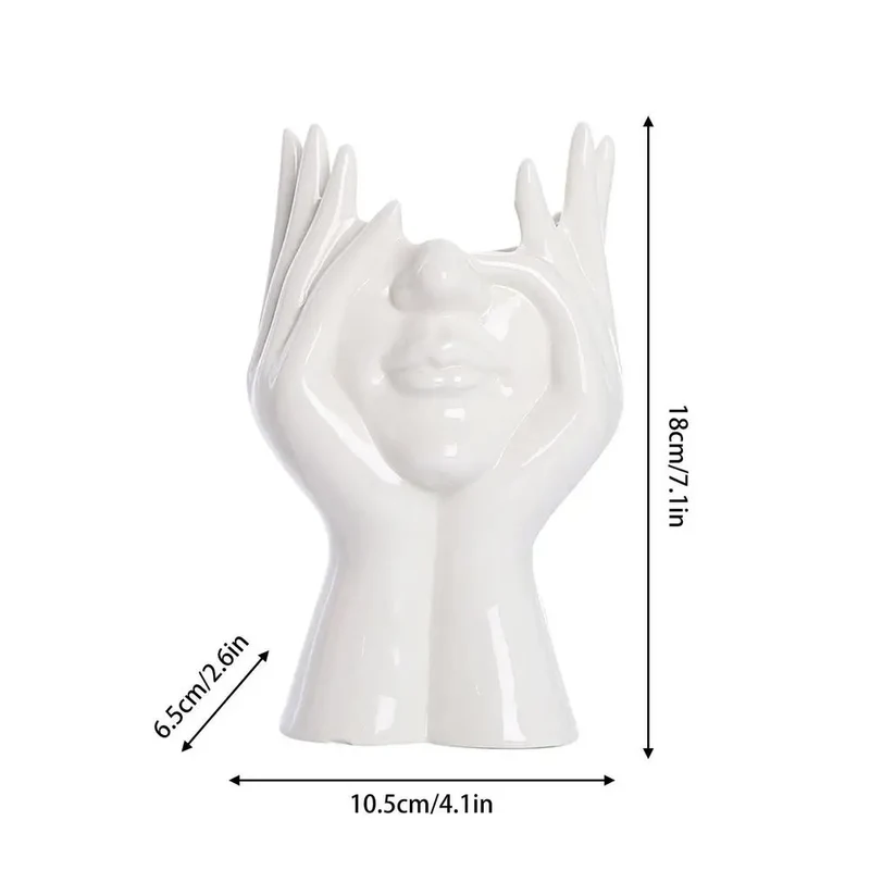 Skanto Keramik-Gesichtsvase für Deko, Kunstvase für Zuhause, Büro-Deko, feministische Deko, moderne Körper-Blumenvase, weibliche Körper-Vase