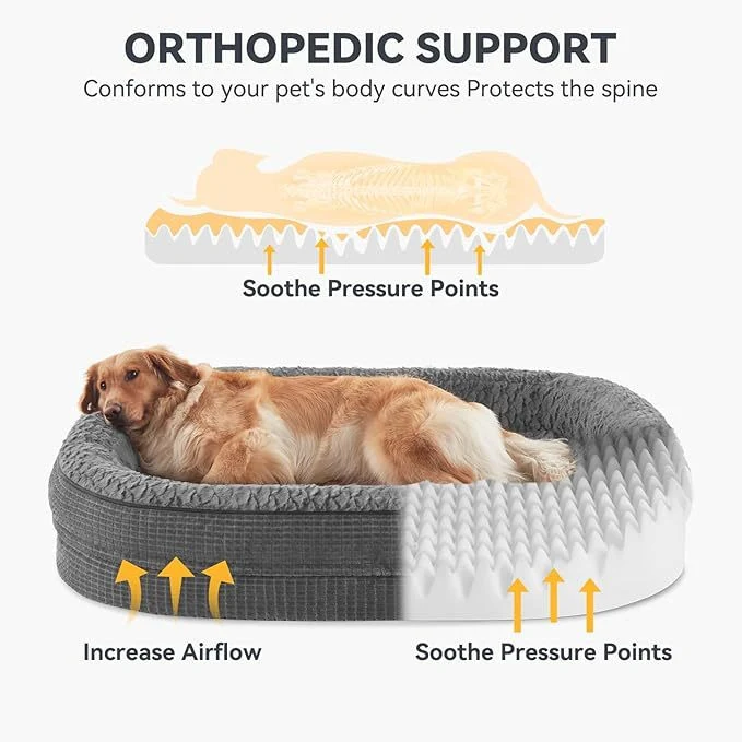 Orthopädisches Lounge-Hundebett mit Stützfunktion