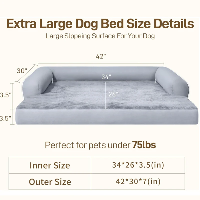 Luxuriöses Hundesofa mit Puffern