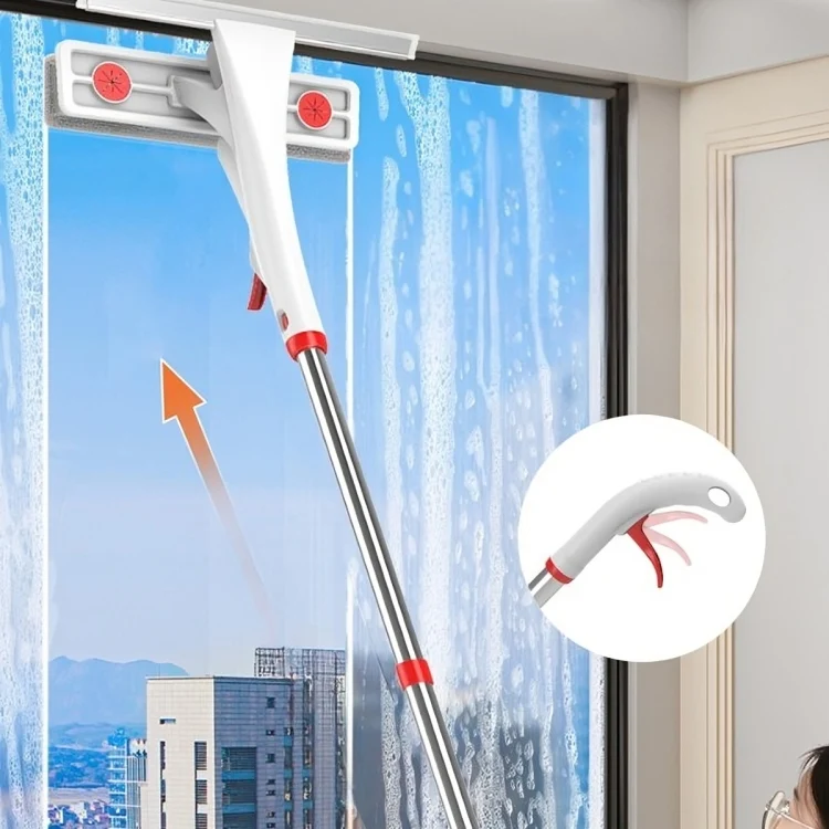 50% RABATT | WindowGlide™ | Fensterreiniger – Teleskop-Fensterwischer mit Sprühfunktion, streifenfrei