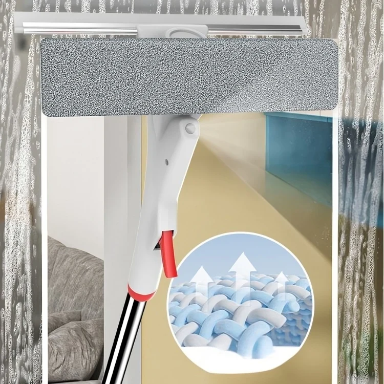 50% RABATT | WindowGlide™ | Fensterreiniger – Teleskop-Fensterwischer mit Sprühfunktion, streifenfrei