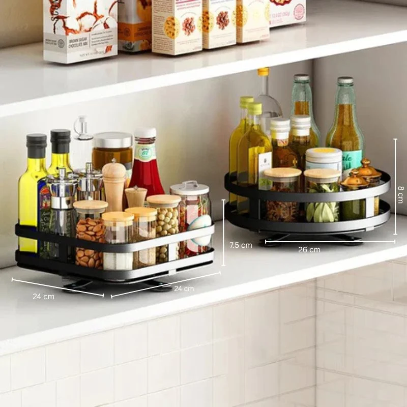 50% RABATT | SpiceTwirl™ | Das drehbare Küchenregal aus Kohlenstoffstahl | 360° Organizer für Gewürze, Kosmetik & Vorräte