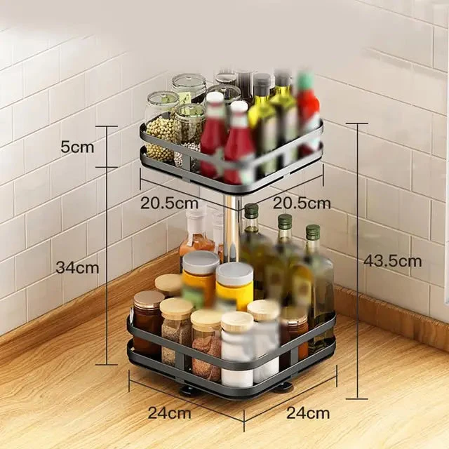 50% RABATT | SpiceTwirl™ | Das drehbare Küchenregal aus Kohlenstoffstahl | 360° Organizer für Gewürze, Kosmetik & Vorräte
