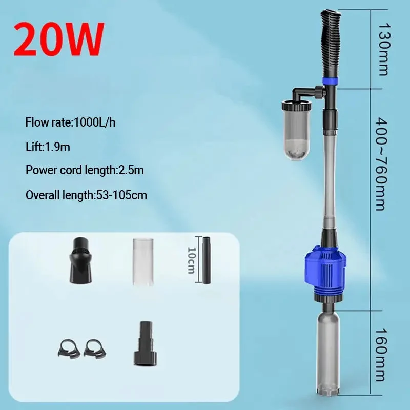 AquaPure™ | Aquarium Staubsauger elektrisch — Entfernt Schmutz & Futterreste gründlich