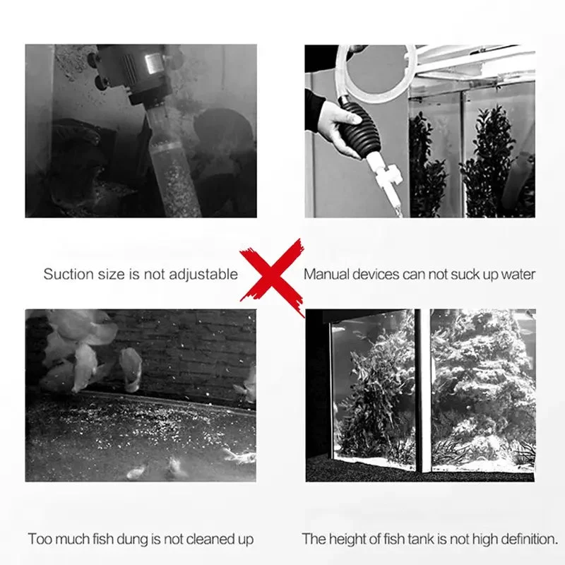 AquaPure™ | Aquarium Staubsauger elektrisch — Entfernt Schmutz & Futterreste gründlich