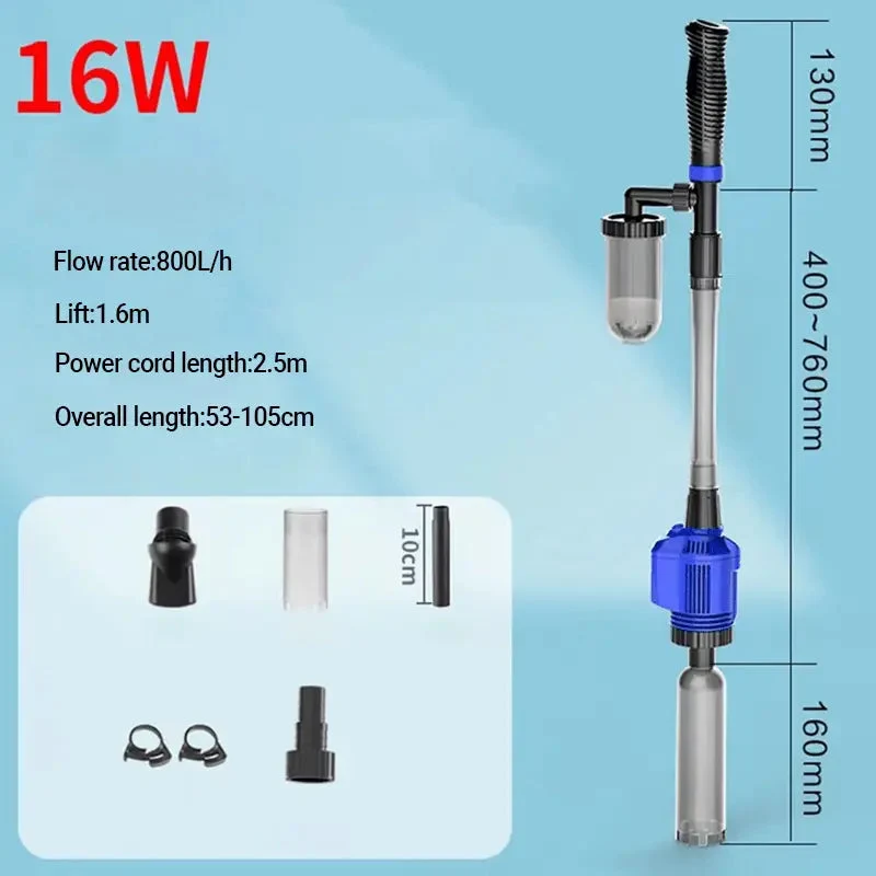 AquaPure™ | Aquarium Staubsauger elektrisch — Entfernt Schmutz & Futterreste gründlich