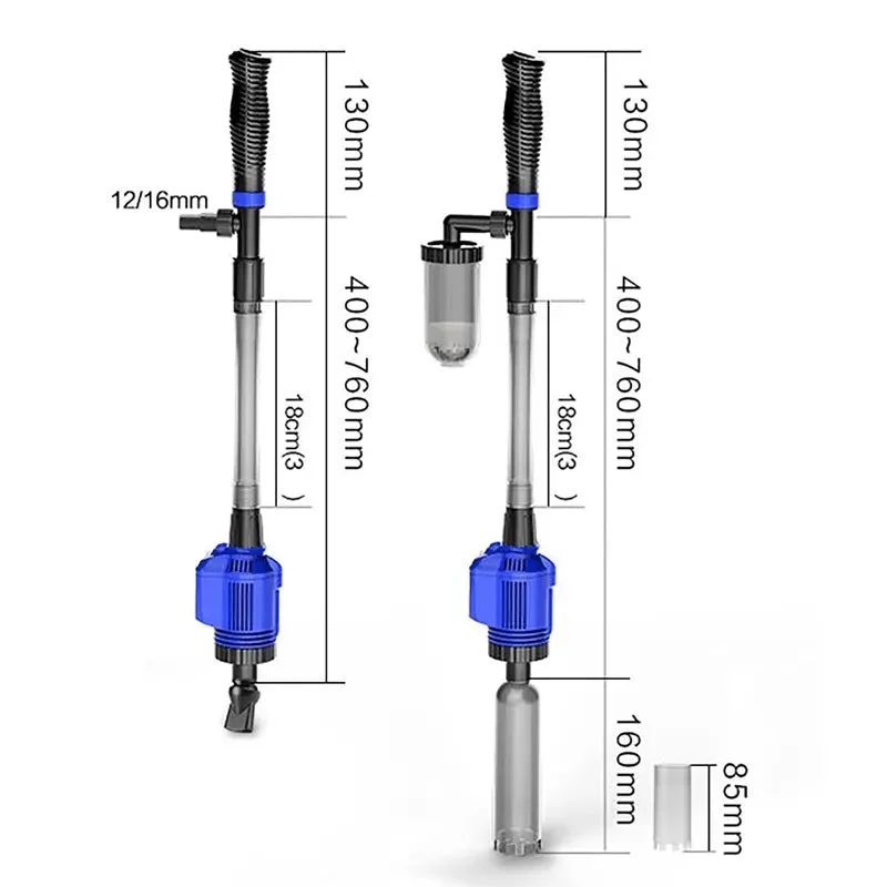 AquaPure™ | Aquarium Staubsauger elektrisch — Entfernt Schmutz & Futterreste gründlich