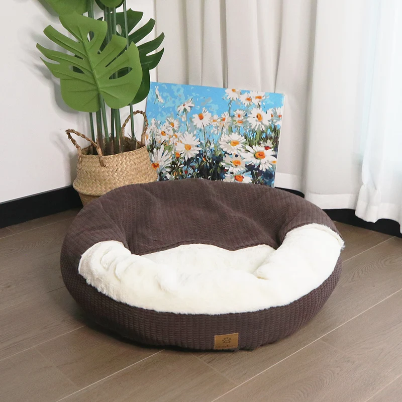 Rundes Plüsch-Hundebett