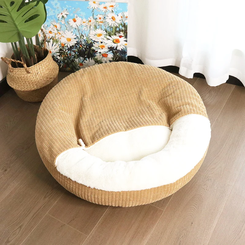 Rundes Plüsch-Hundebett