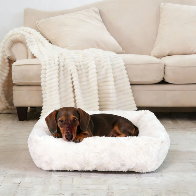 Rechteckiges Plüsch-Hundebett