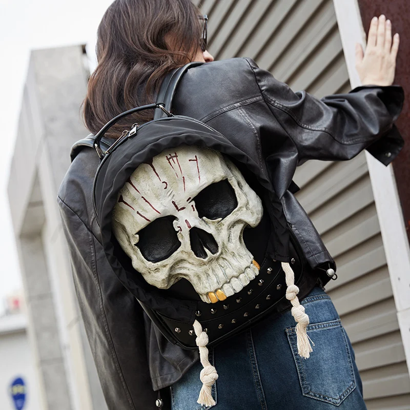 Kreativer und auffälliger Totenkopf-Rucksack Skanto