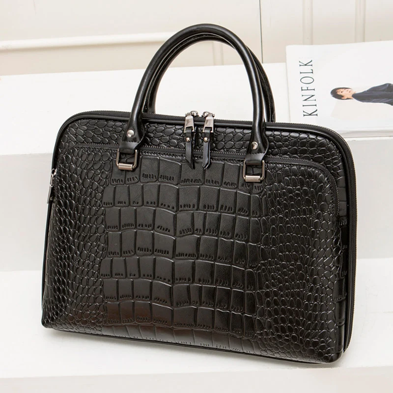 Elegante Laptoptasche im Krokodil-Look Skanto
