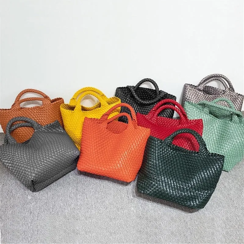 Elegante gewebte Handtasche mit abnehmbarer Clutch Skanto