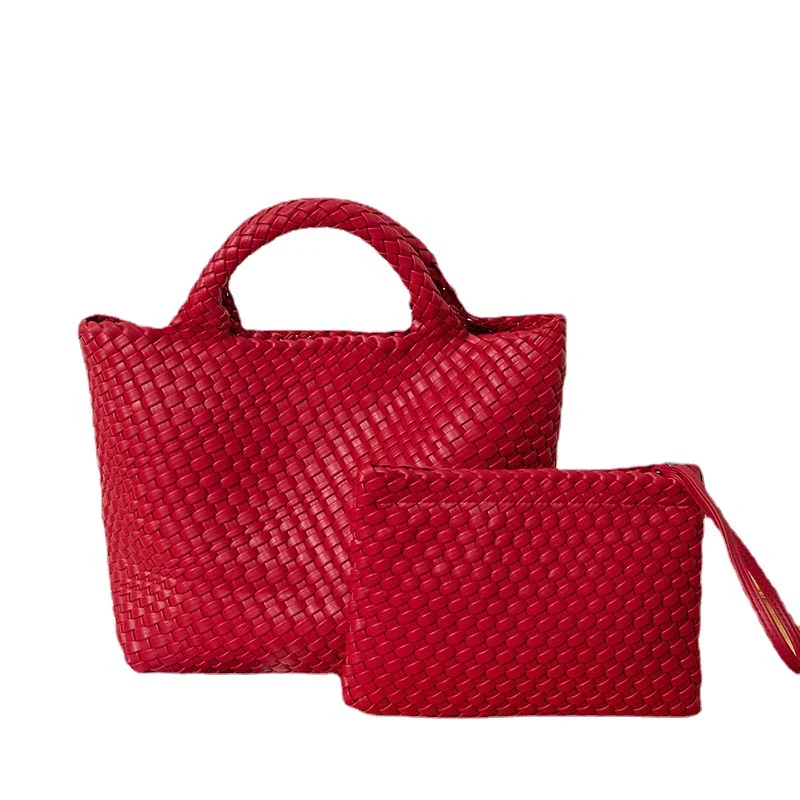 Elegante gewebte Handtasche mit abnehmbarer Clutch Skanto