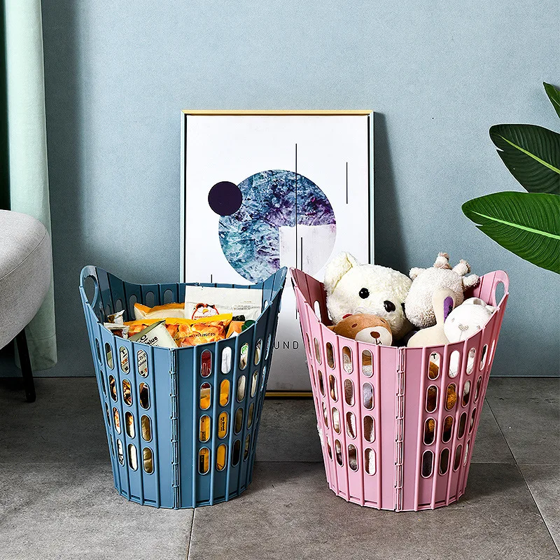 Korbella™ | Atmungsaktiv & Platzsparend | Robustes PP-Material | Grau / Kirschrosa / Morandi / Off-White