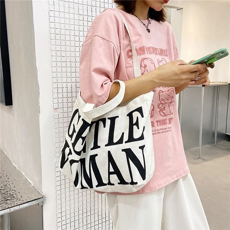 Moderne Baumwolltasche mit auffälligem Text Skanto