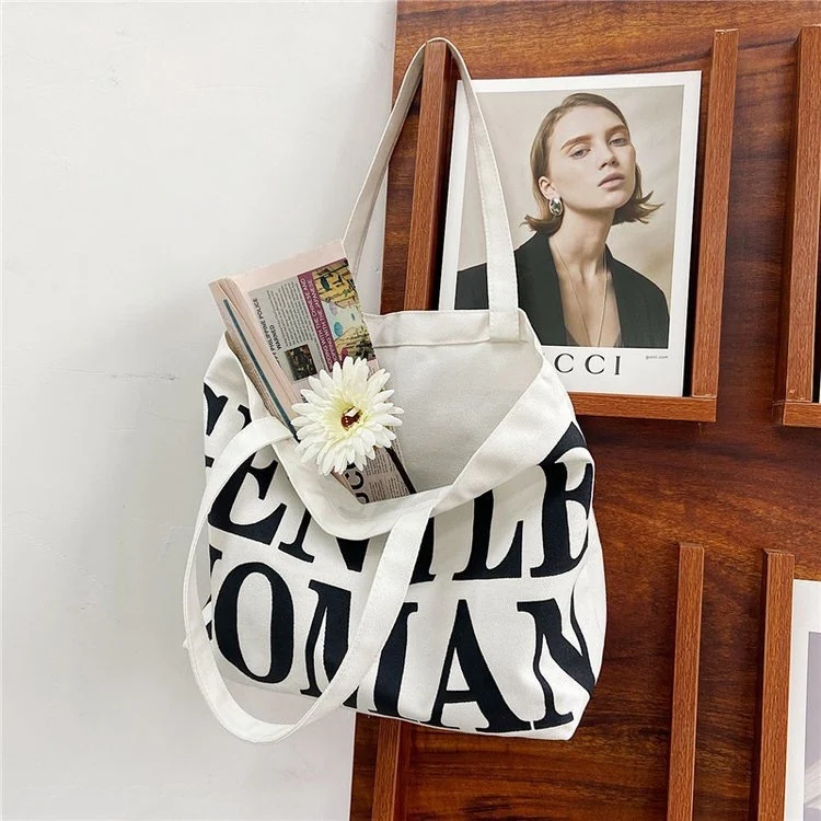 Moderne Baumwolltasche mit auffälligem Text Skanto