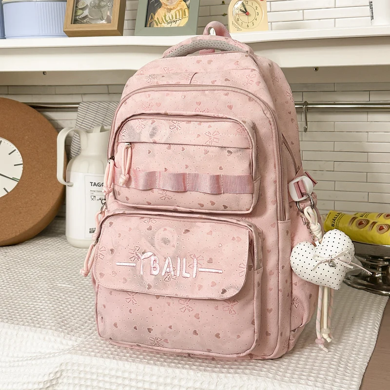 Strukturierter Mehrfächer-Schulrucksack