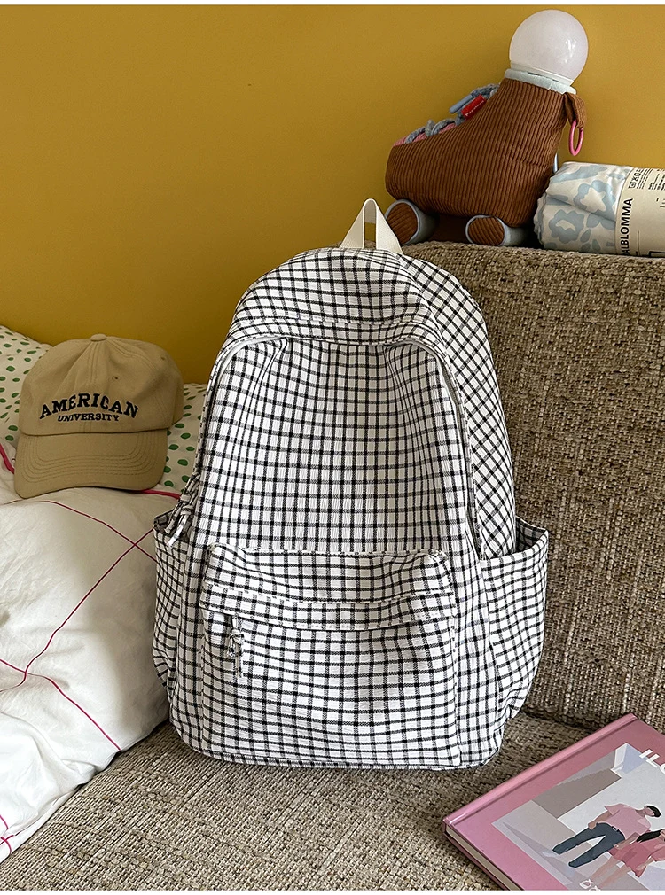 Leichter Schulrucksack mit Gittermuster