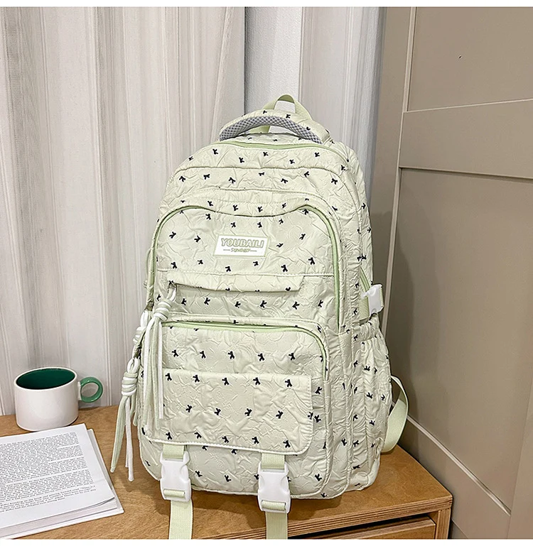 Gesteppter Mehrfächer-Schulrucksack