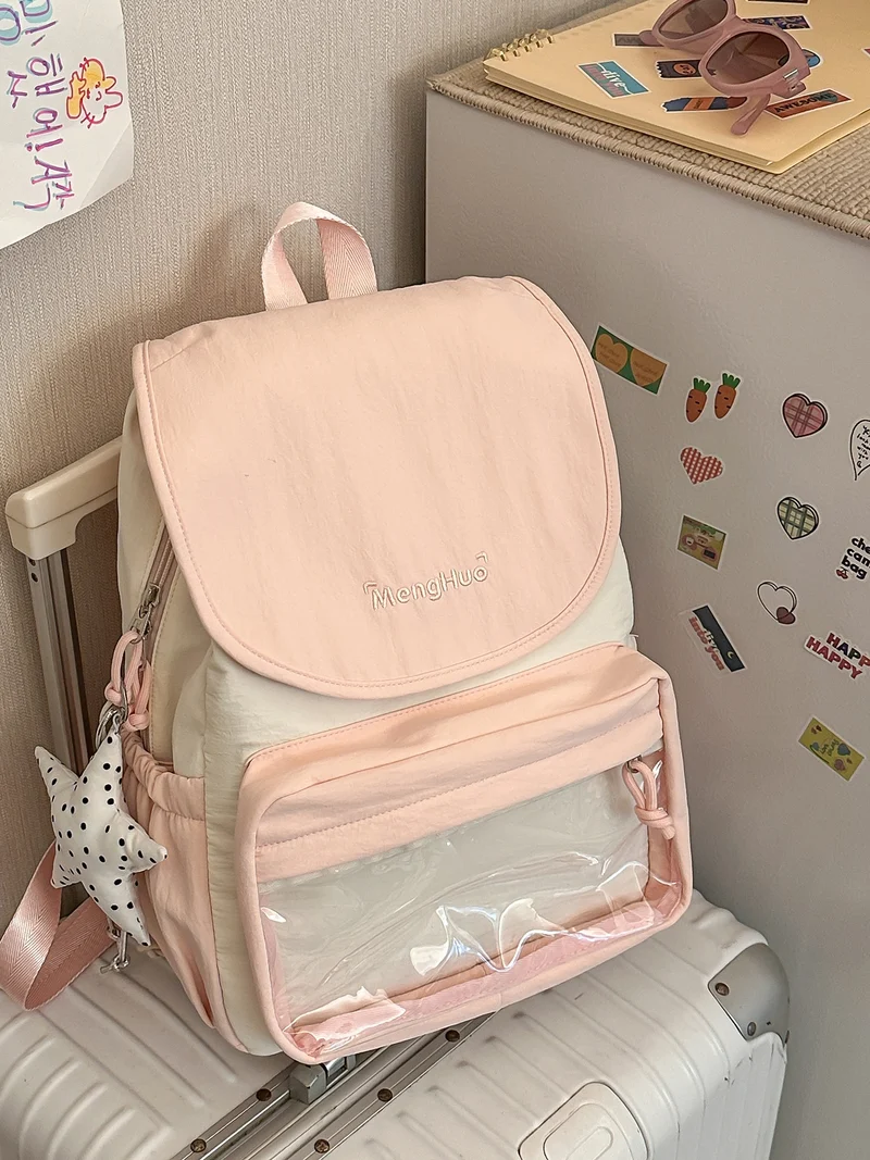 Multifunktionaler Schulrucksack mit transparentem Fach