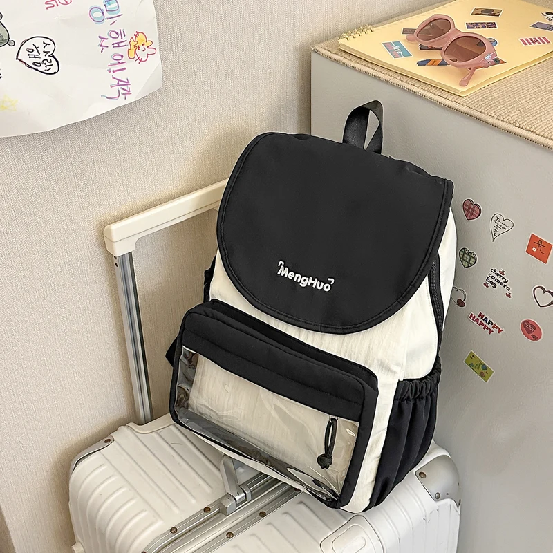 Multifunktionaler Schulrucksack mit transparentem Fach