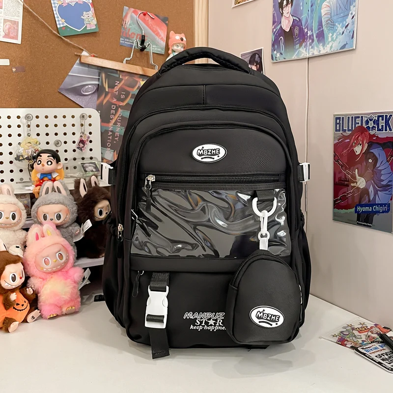 Multifunktionaler Schulrucksack mit transparentem Panel