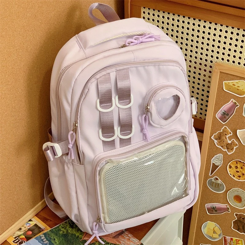 Multifunktionaler Schulrucksack mit transparentem Panel
