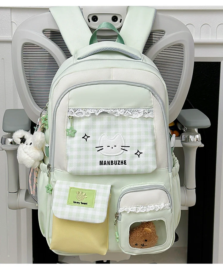 Niedlicher Charakter Design Schulrucksack mit mehreren Fächern