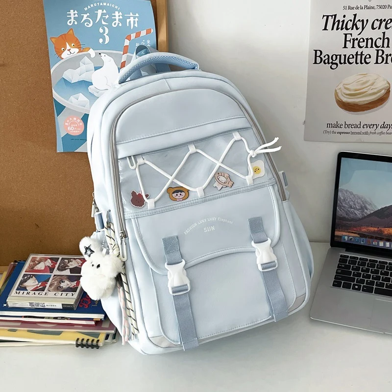 Kreativer Schulrucksack mit transparentem Panel