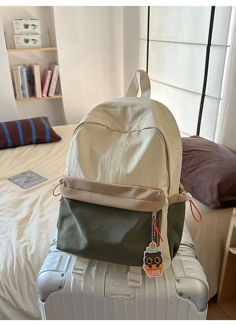 Moderner Color-Block Reise-Schulrucksack