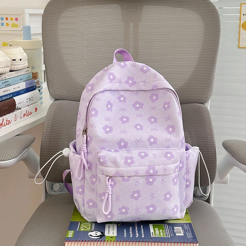 Niedlicher Charakter Design Blumen-Schulrucksack