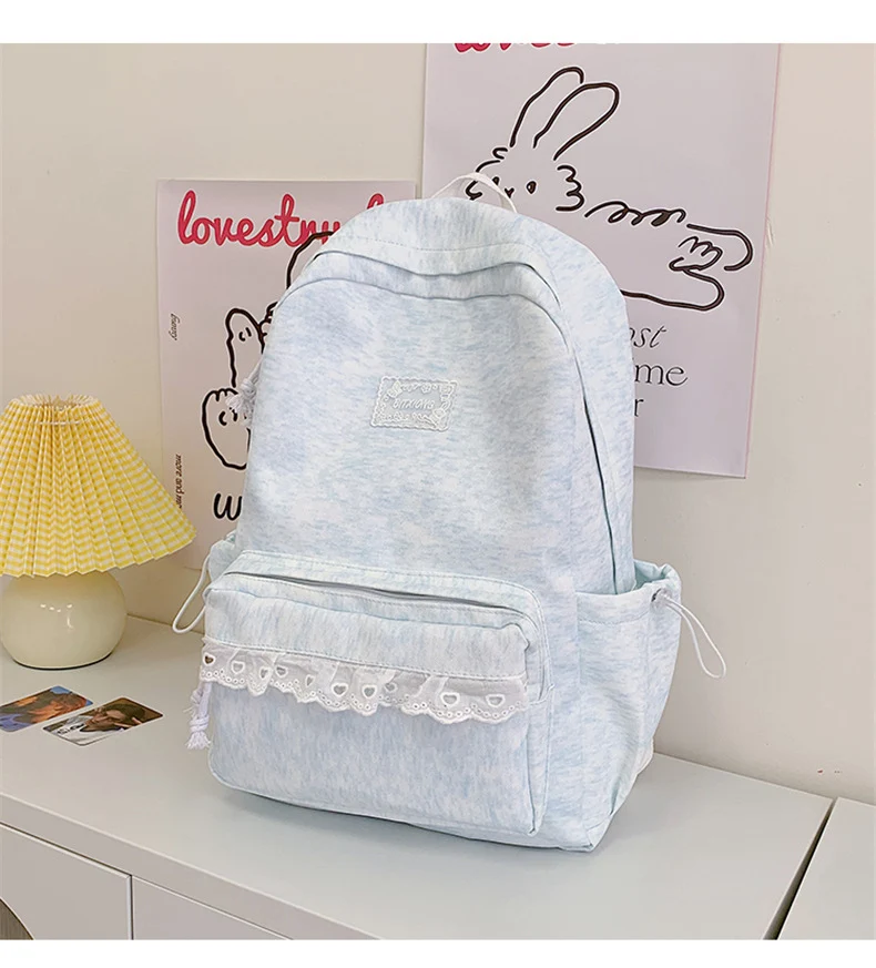 Niedlicher Freizeit-Schulrucksack mit Spitzenbesatz