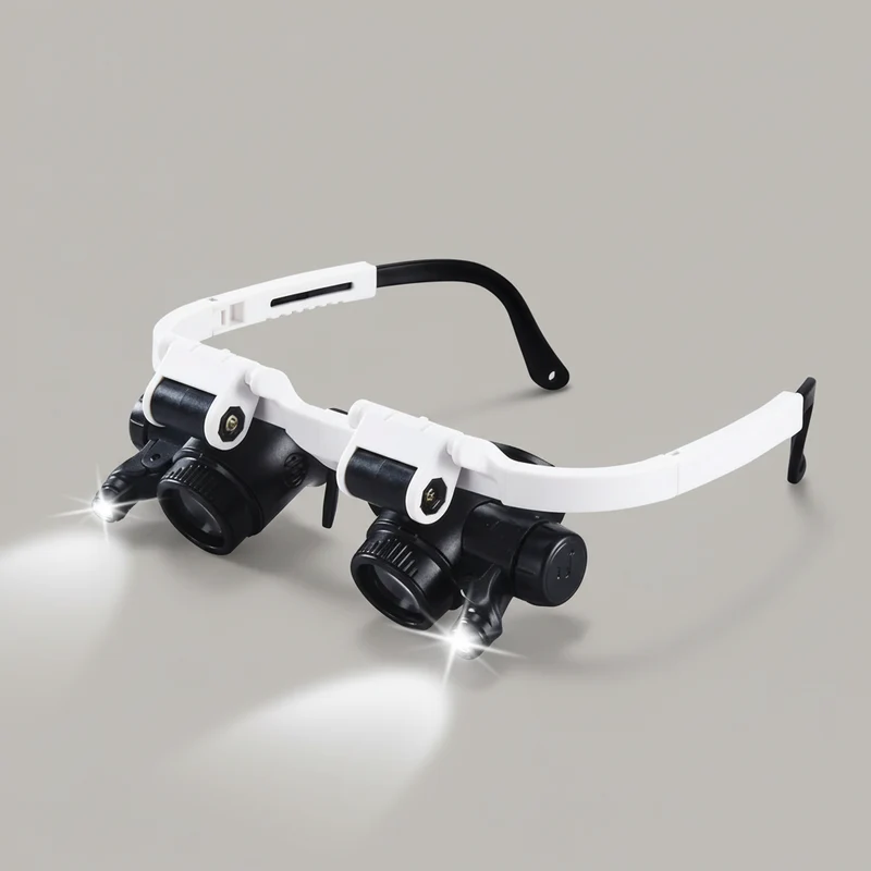 Lupenbrille mit LED-Lampe für beide Augen