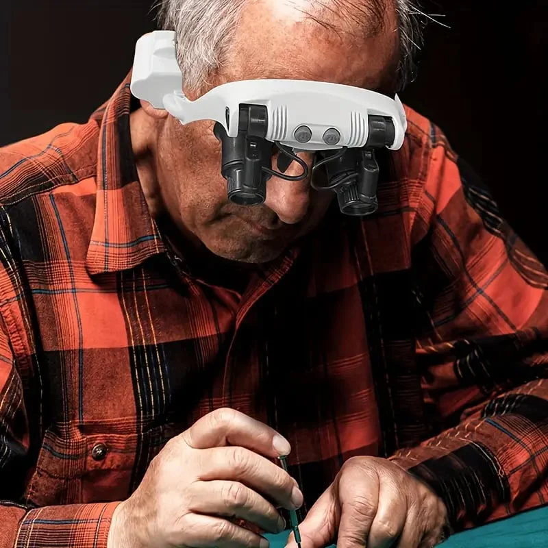 Lupenbrille mit LED-Lampe für beide Augen