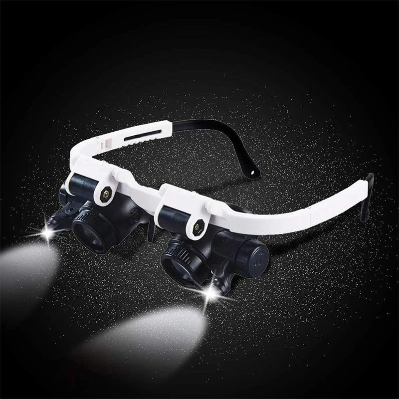 Lupenbrille mit LED-Lampe für beide Augen