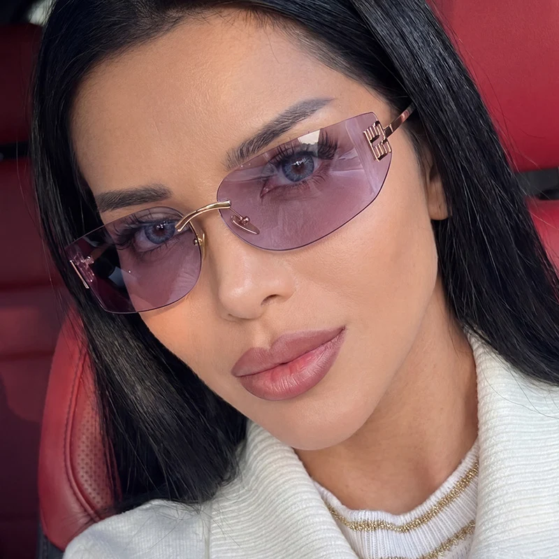Damen futuristische Designer-Sonnenbrille mit ungewöhnlichem Rahmen und UV-Schutz Skanto
