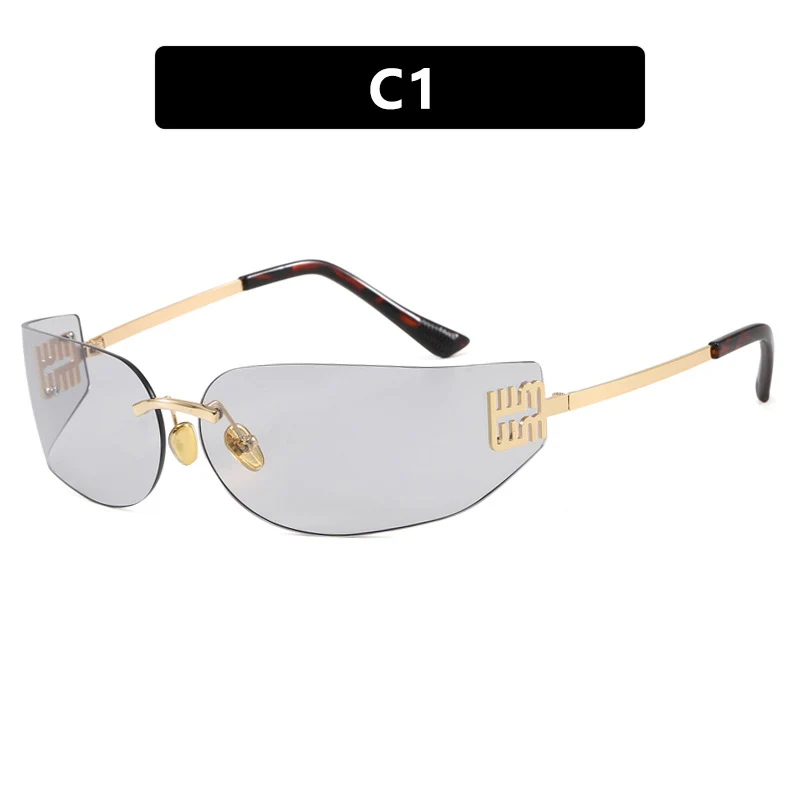 Damen futuristische Designer-Sonnenbrille mit ungewöhnlichem Rahmen und UV-Schutz Skanto