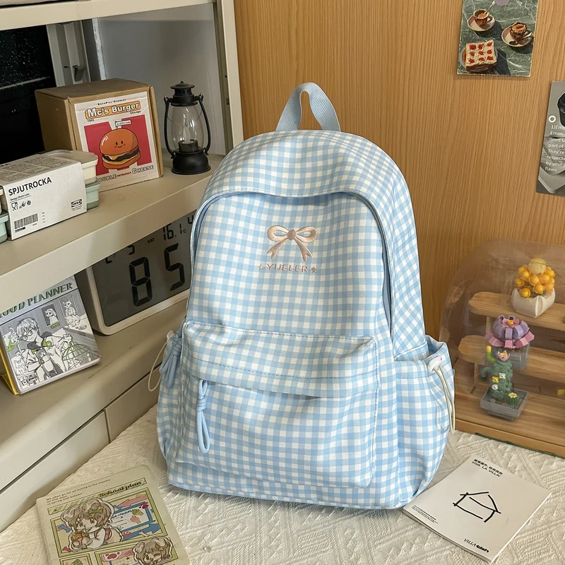 Niedlicher Mini-Schulrucksack mit Karomuster