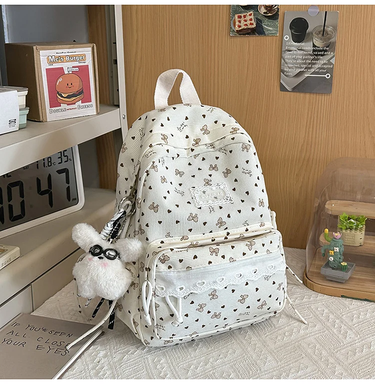 Niedlicher Mini-Schulrucksack mit Blumendruck