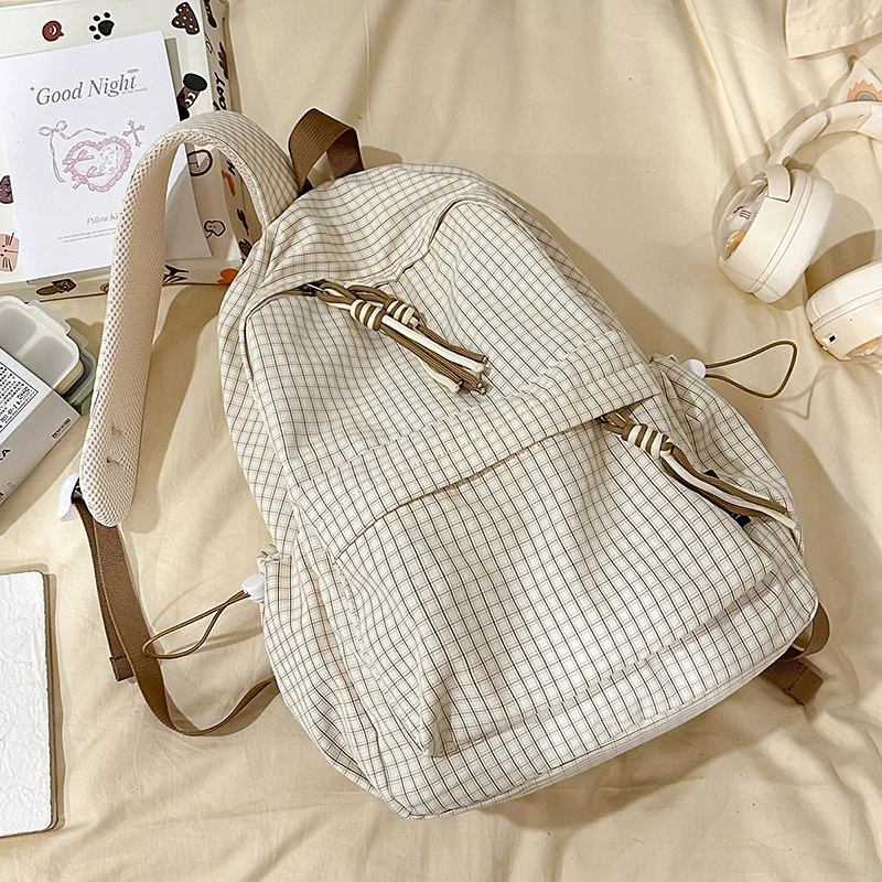 Robuster karierter Schulrucksack
